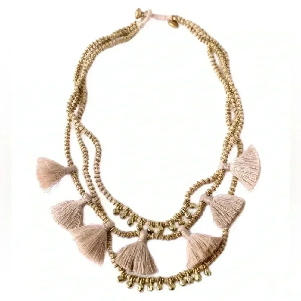 Bluma Project Luna Beaded and Tassled Necklace